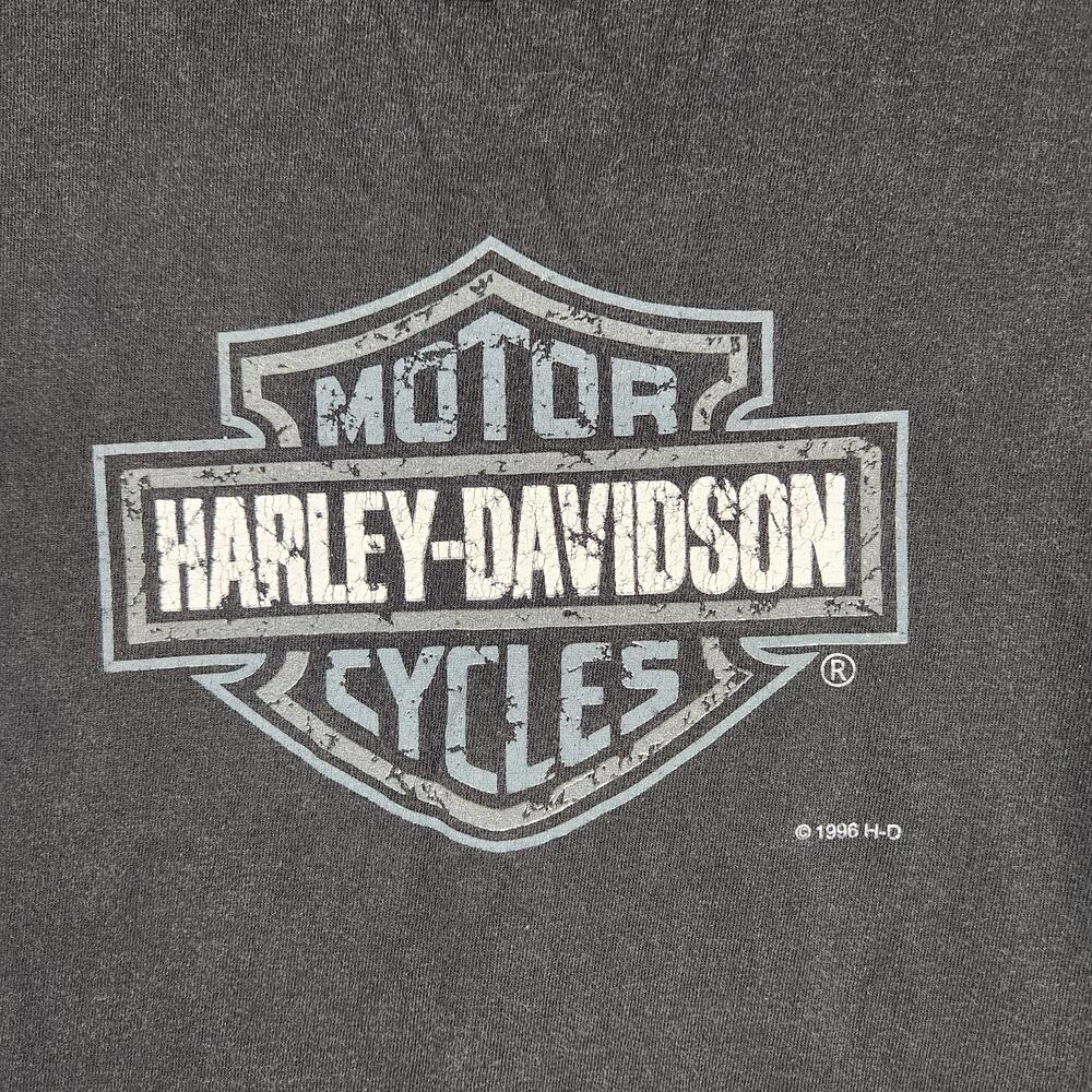 Vintage Harley Davidson Shirt Mens Large Black Bar Shield Motorcycle 90s USA